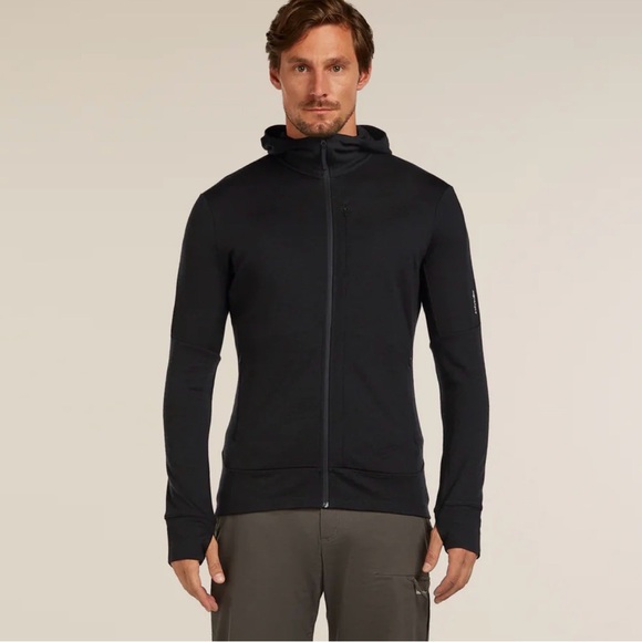 Icebreaker Men's Merino 260 Quantum Long Sleeve 2 way Zip Hoodie great for sprin - Picture 3 of 17